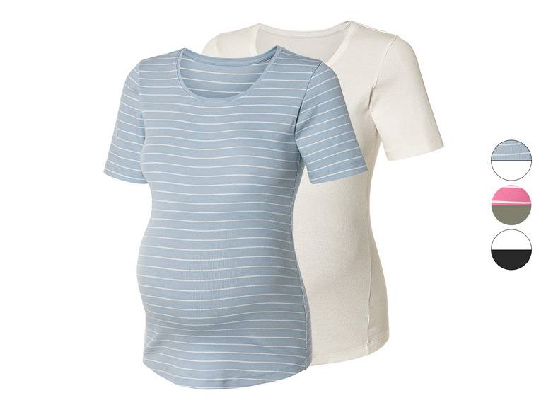 esmara® Damen Umstands-T-Shirts, 2 Stück, in modischer Ripp-Qualität Bis zu 50% Rabatt