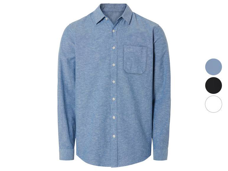 LIVERGY® Herren Leinenhemd mit Kentkragen Fabrikladen