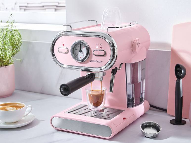 SILVERCREST® KITCHEN TOOLS Espressomaschine/Siebträger Pastell rosa SEM 1100 D3 + Elektrische Kaffeemühle »SKME 180 C1«, 180 W Sonderangebote