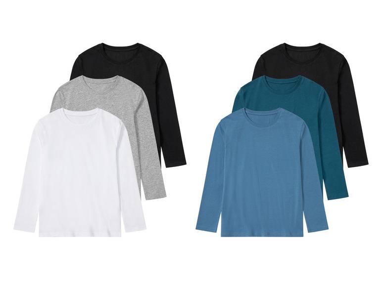 pepperts!® Kinder Jungen Langarmshirts, 3 Stück, mit Rundhalsausschnitt Begrenzte Freigabe