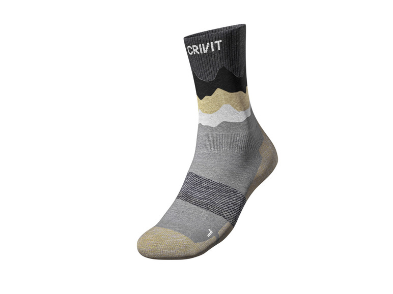 CRIVIT Herren Outdoorsocken, 2 Paar, mit SmartStep-Fußbett 2025