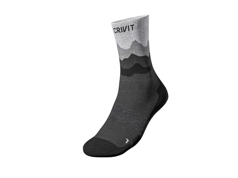 CRIVIT Herren Outdoorsocken, 2 Paar, mit SmartStep-Fußbett 2025
