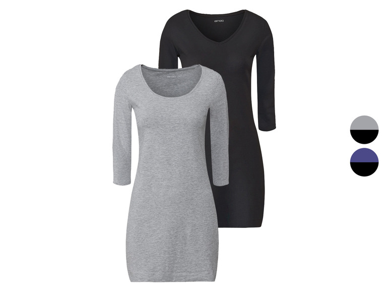 esmara® Damen Longshirts, 3/4-Armlänge, 2er Set Angebote
