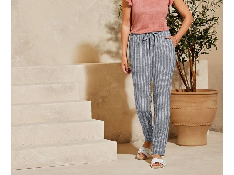 esmara® Damen Leinenhose mit Gummizugbund und Bindeband Limitierter Zeitrabatt