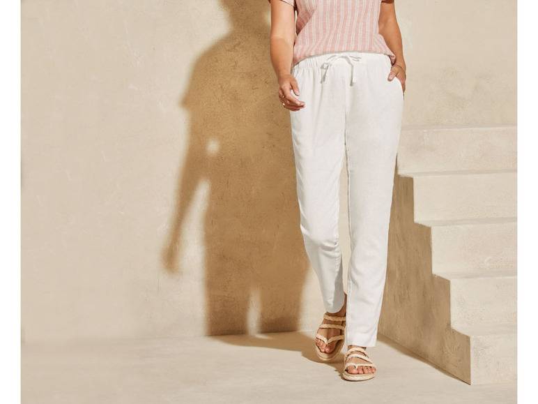 esmara® Damen Leinenhose mit Gummizugbund und Bindeband Limitierter Zeitrabatt