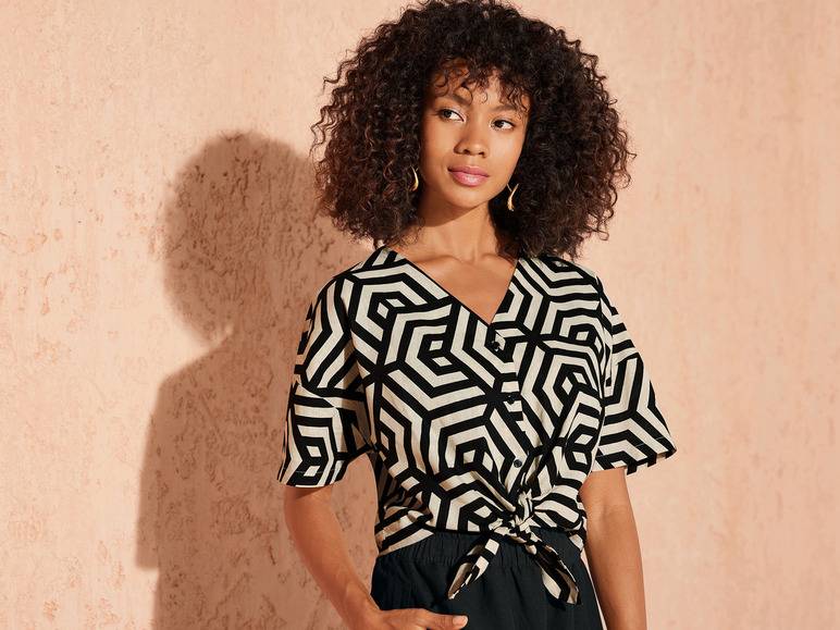 esmara® Damen Leinenbluse, leger geschnitten Saisonschlussverkauf