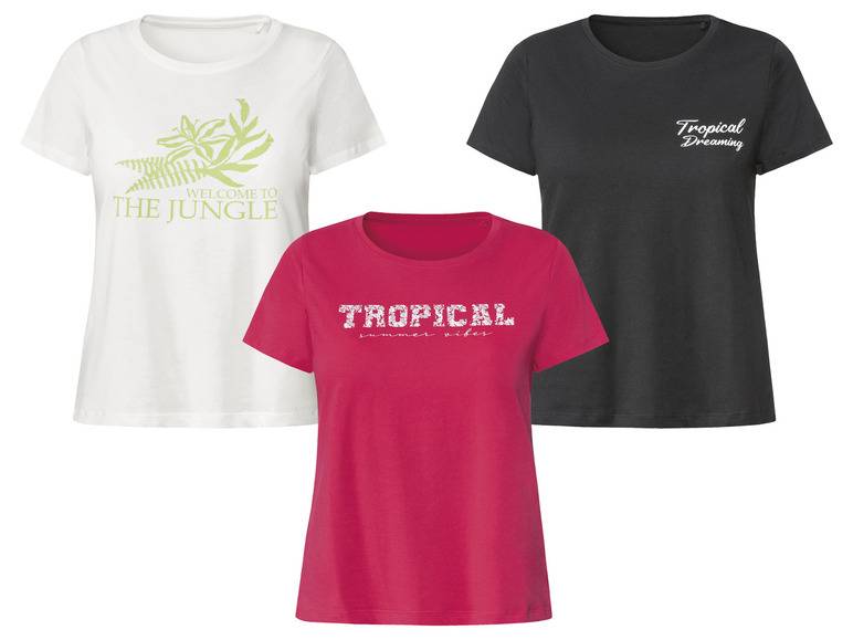 esmara® Damen T-Shirt, tailliert geschnitten, mit Print