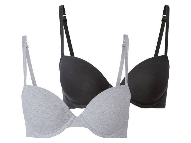 esmara® Damen Bügel BH, 2 Stück, mit hohem Baumwollanteil Nur noch ein Tag übrig