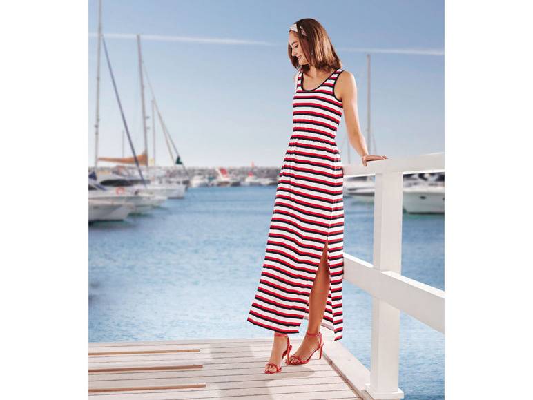 esmara® Damen Maxikleid mit Gummizug in der Taille Super Rabatt
