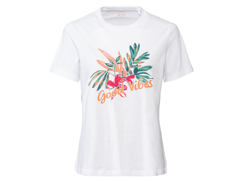 esmara® Damen T-Shirt, aus reiner Baumwolle