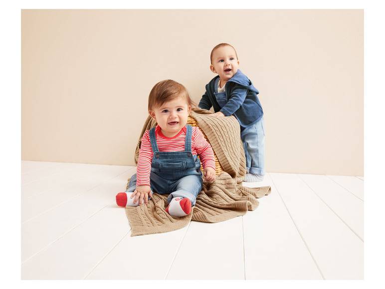 lupilu® Baby Latzhose Sweatdenim, mit Bio-Baumwolle Exklusivangebot