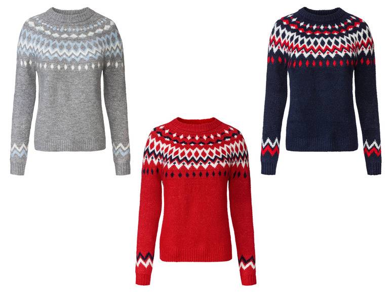 esmara® Damen Strickpullover, mit Rundhalsausschnitt