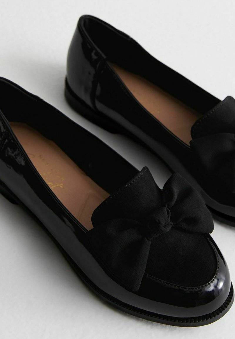 New Look Wide Fit New Look Wide Fit COMFORT WIDE FIT BOW FRONT - Slip-ons - black Sonderangebote
