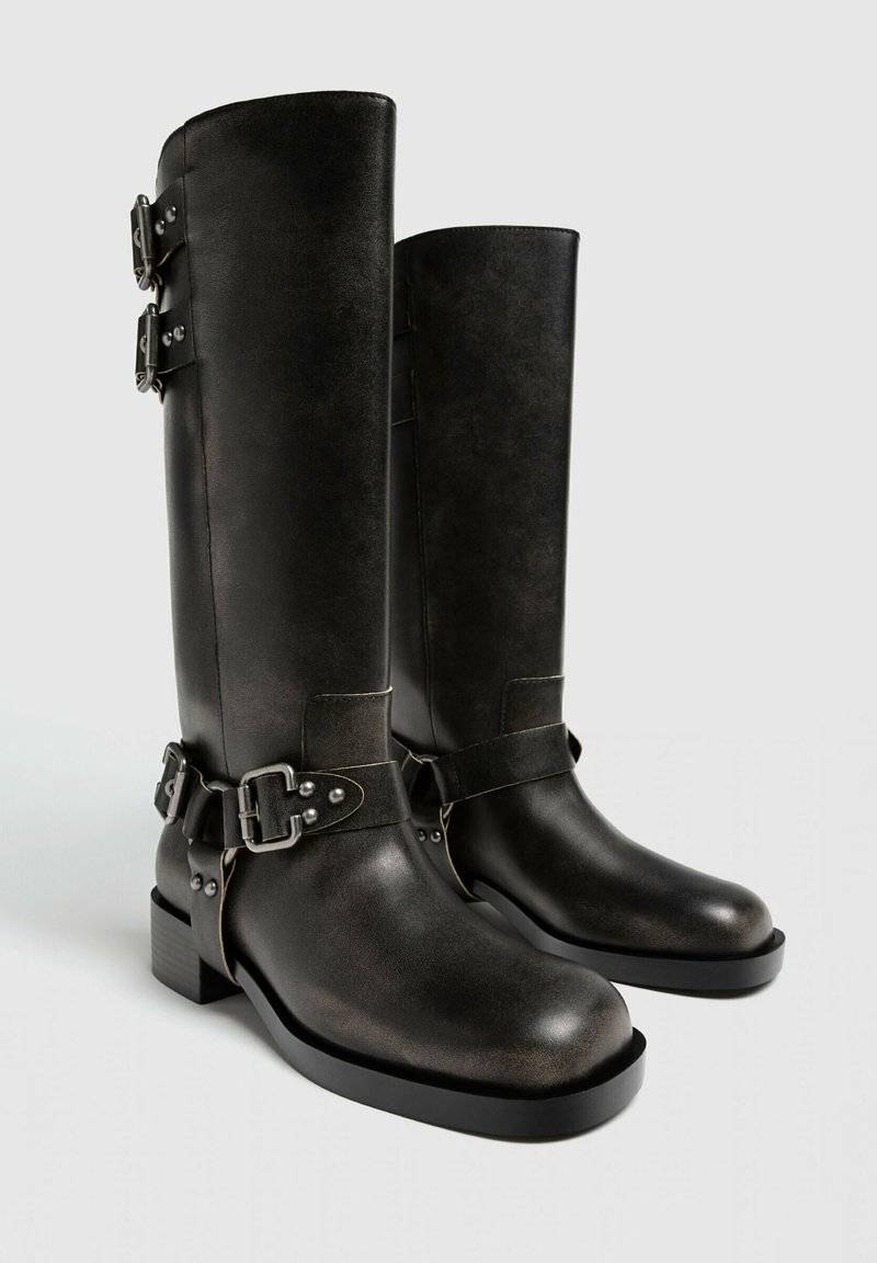 Stradivarius Stradivarius Cowboy/Biker boots - dark grey Letzte 3 Tage
