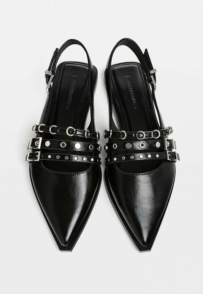 Stradivarius Stradivarius Slingback ballet pumps - black Letzte 2 Tage