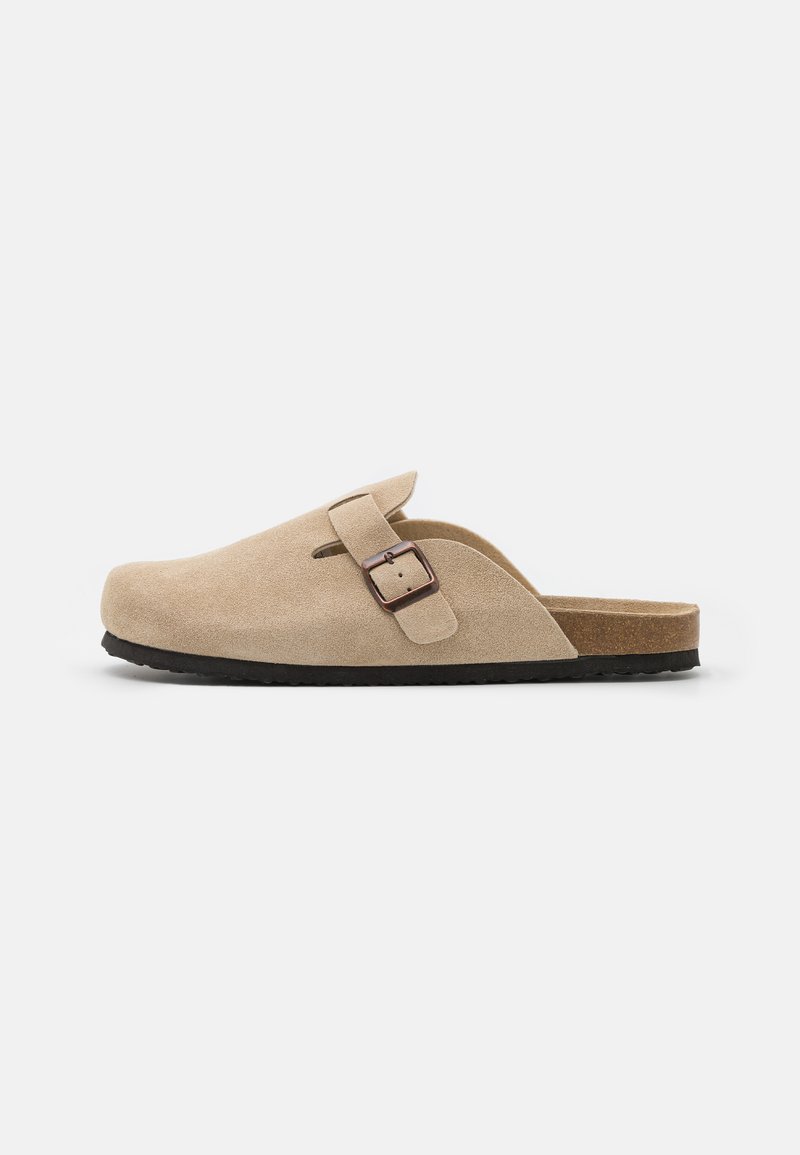 Pier One Pier One LEATHER UNISEX - Slippers - beige