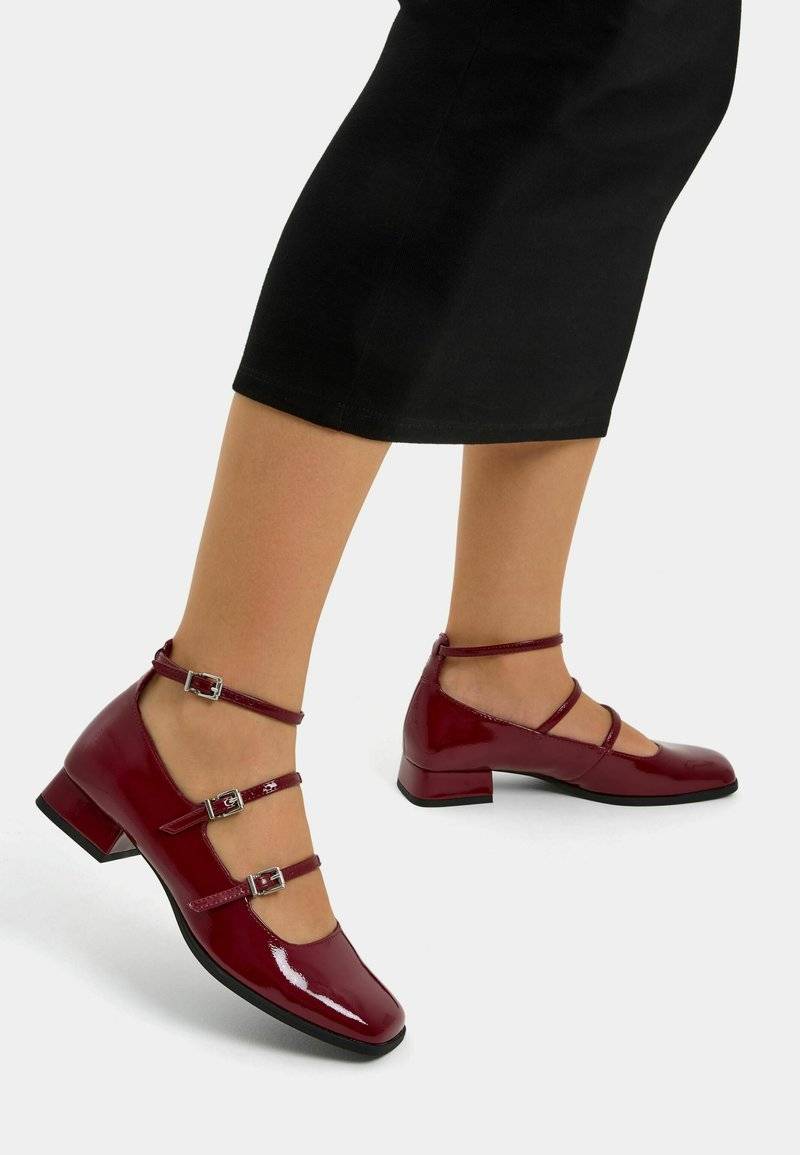 Bershka Bershka MARY JANES - Ankle strap ballet pumps - dark red Discount Store für neue Produkte