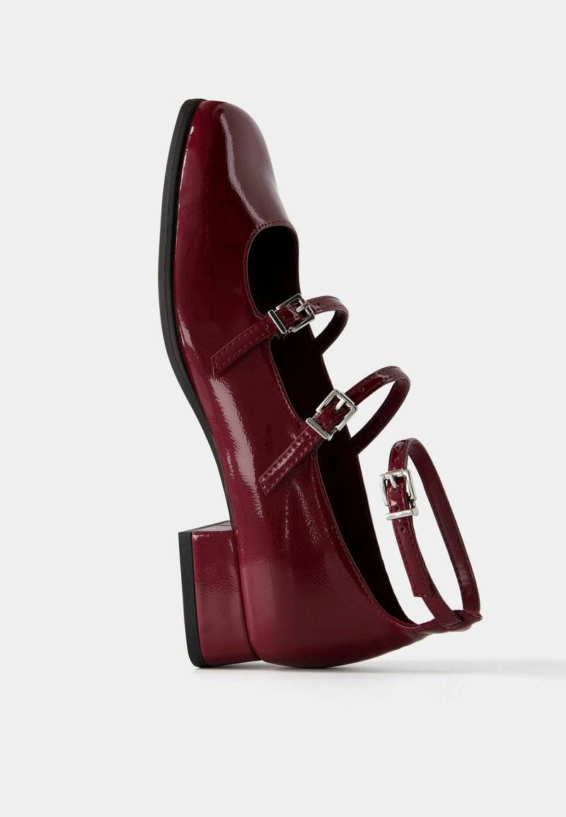 Bershka Bershka MARY JANES - Ankle strap ballet pumps - dark red Discount Store für neue Produkte