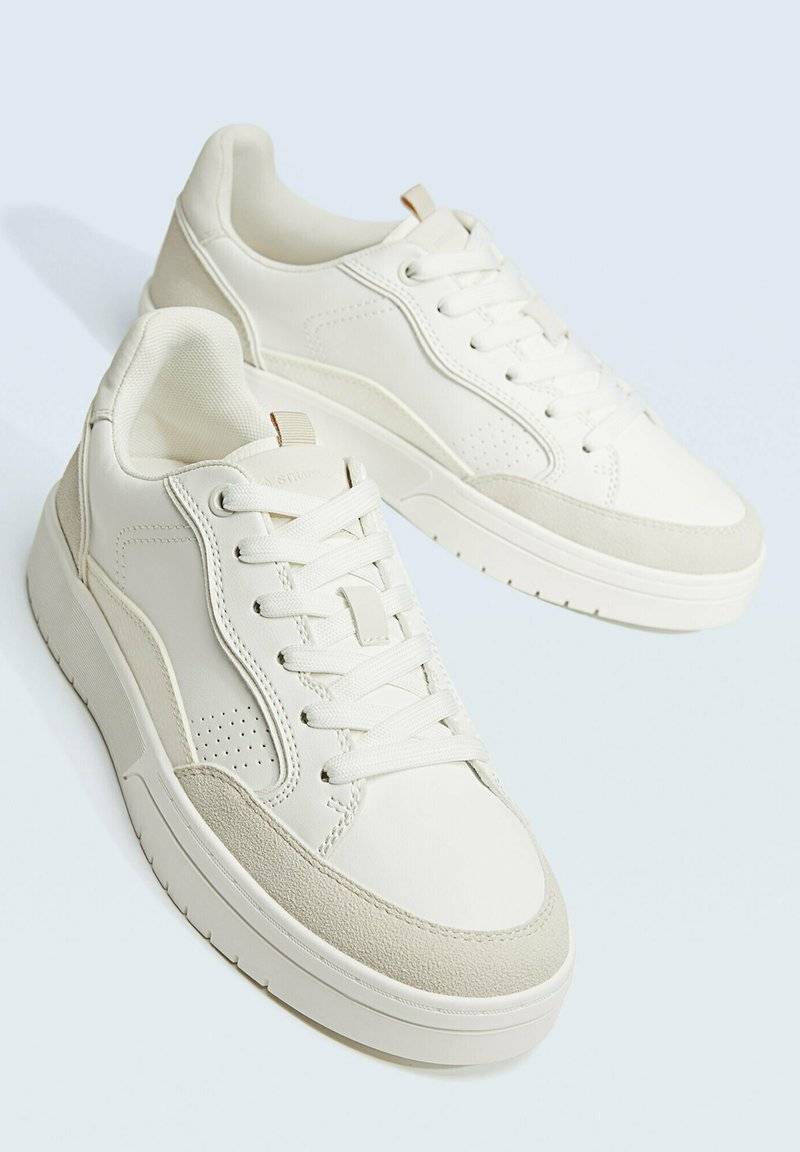 Stradivarius Stradivarius CONTRAST - Trainers - white Fabrikladen