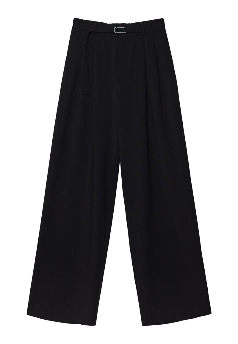 Stradivarius Stradivarius WITH BUCKLE DETAIL - Trousers - black Vierteljährliche Förderung