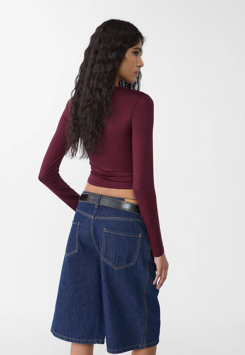 Stradivarius Stradivarius Long sleeved top - bordeaux Riesige Rabatte