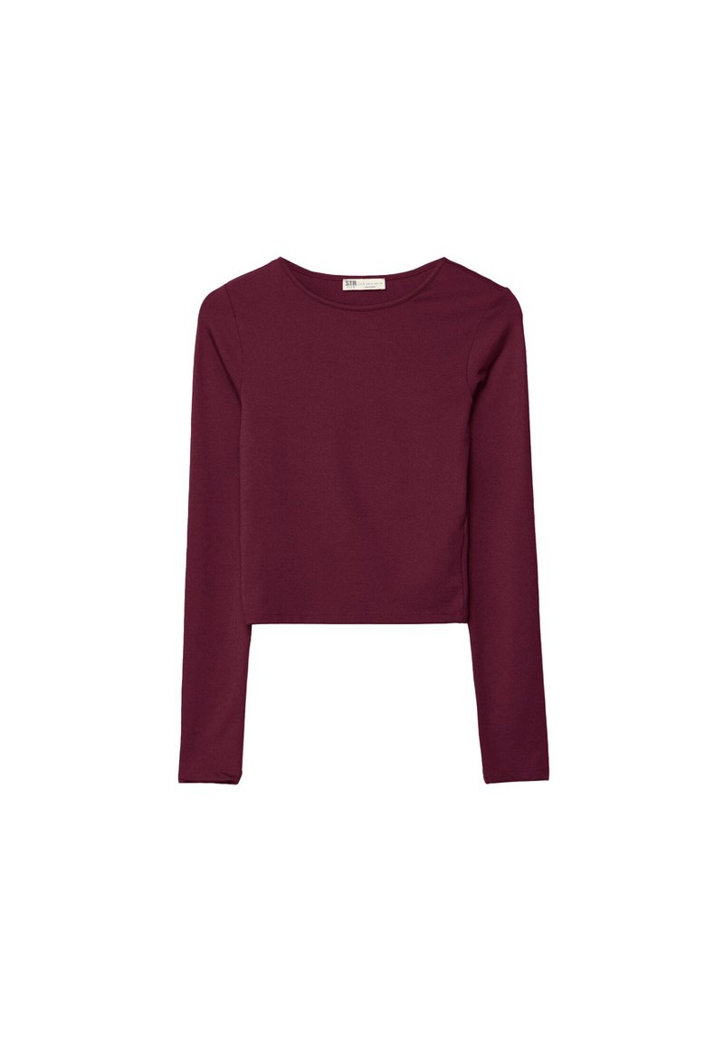 Stradivarius Stradivarius Long sleeved top - bordeaux Riesige Rabatte