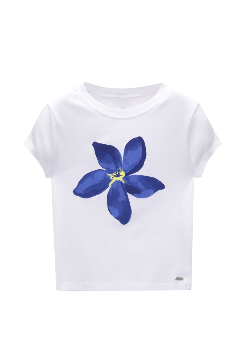 PULL&BEAR PULL&BEAR SHORT SLEEVE FLORAL - Print T-shirt - white Fabrikladen