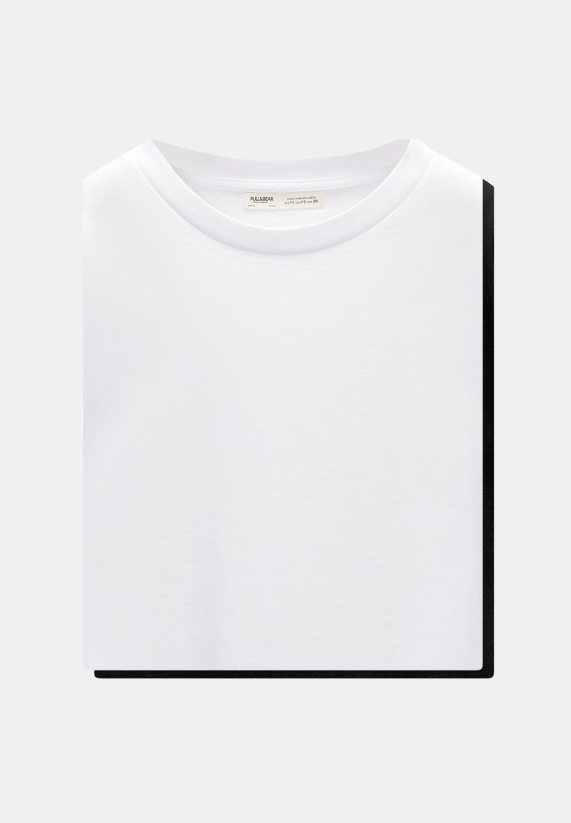 PULL&BEAR PULL&BEAR SHORT SLEEVE - PACK OF 2 - Basic T-shirt - white Begrenzt auf 3 Tage