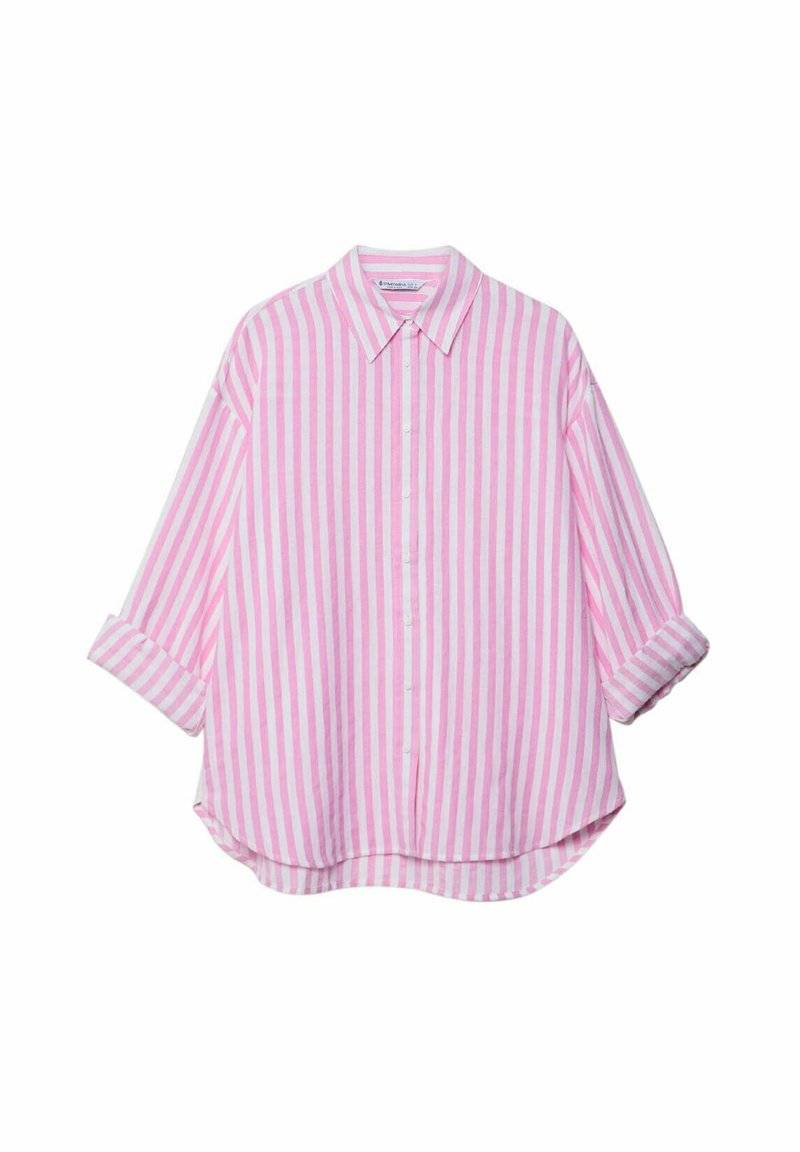 Stradivarius Stradivarius STRIPED - Button-down blouse - light pink 50% Rabatt für begrenzte Zeit