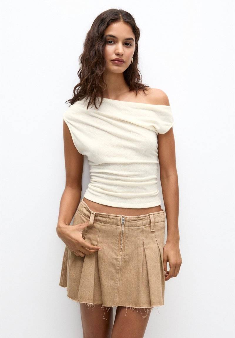 PULL&BEAR PULL&BEAR ASYMMETRIC RUSTIC - Top - beige 2025