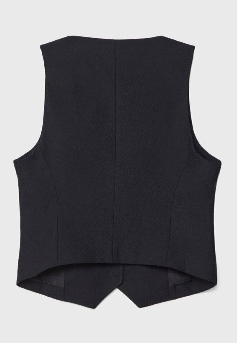 Stradivarius Stradivarius SHORT BUTTONED - Waistcoat - black Angebote