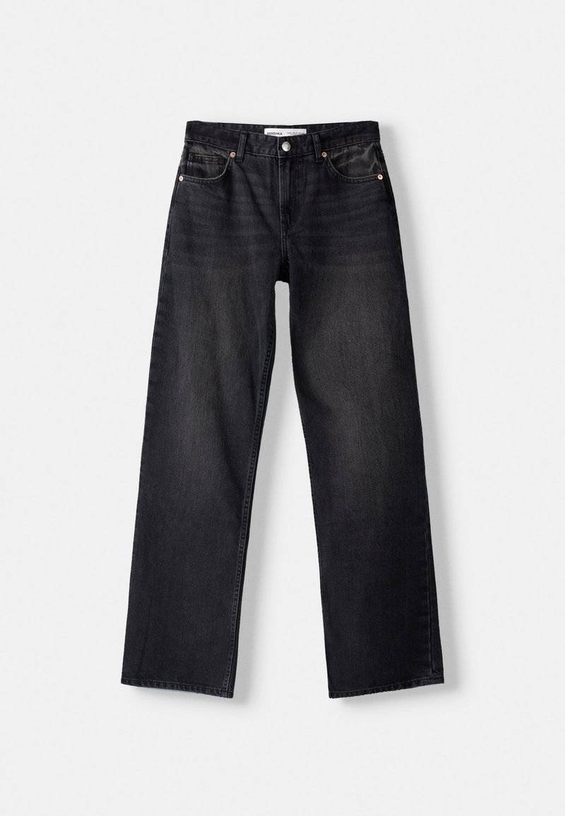Bershka Bershka Straight leg jeans - dark grey 50% Rabatt mit kostenlosem Versand