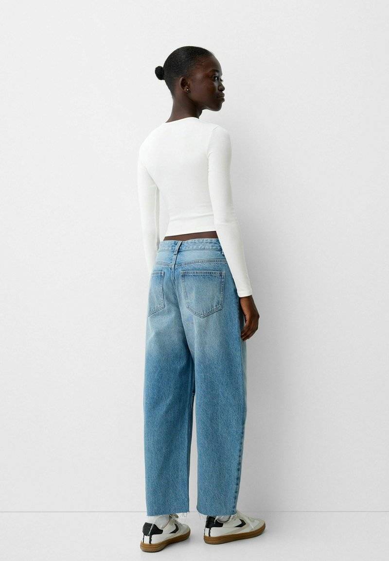 Bershka Bershka LONG SLEEVE - Long sleeved top - white Black Friday Preise