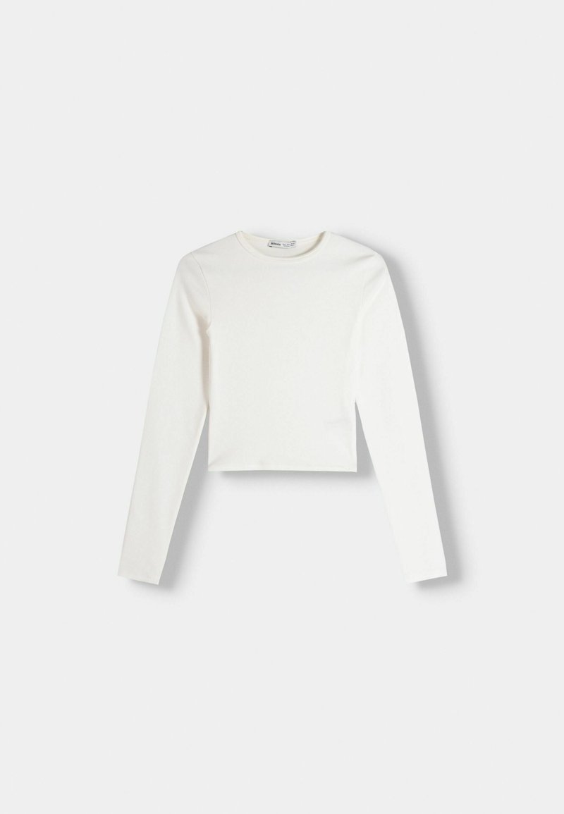 Bershka Bershka LONG SLEEVE - Long sleeved top - white Black Friday Preise