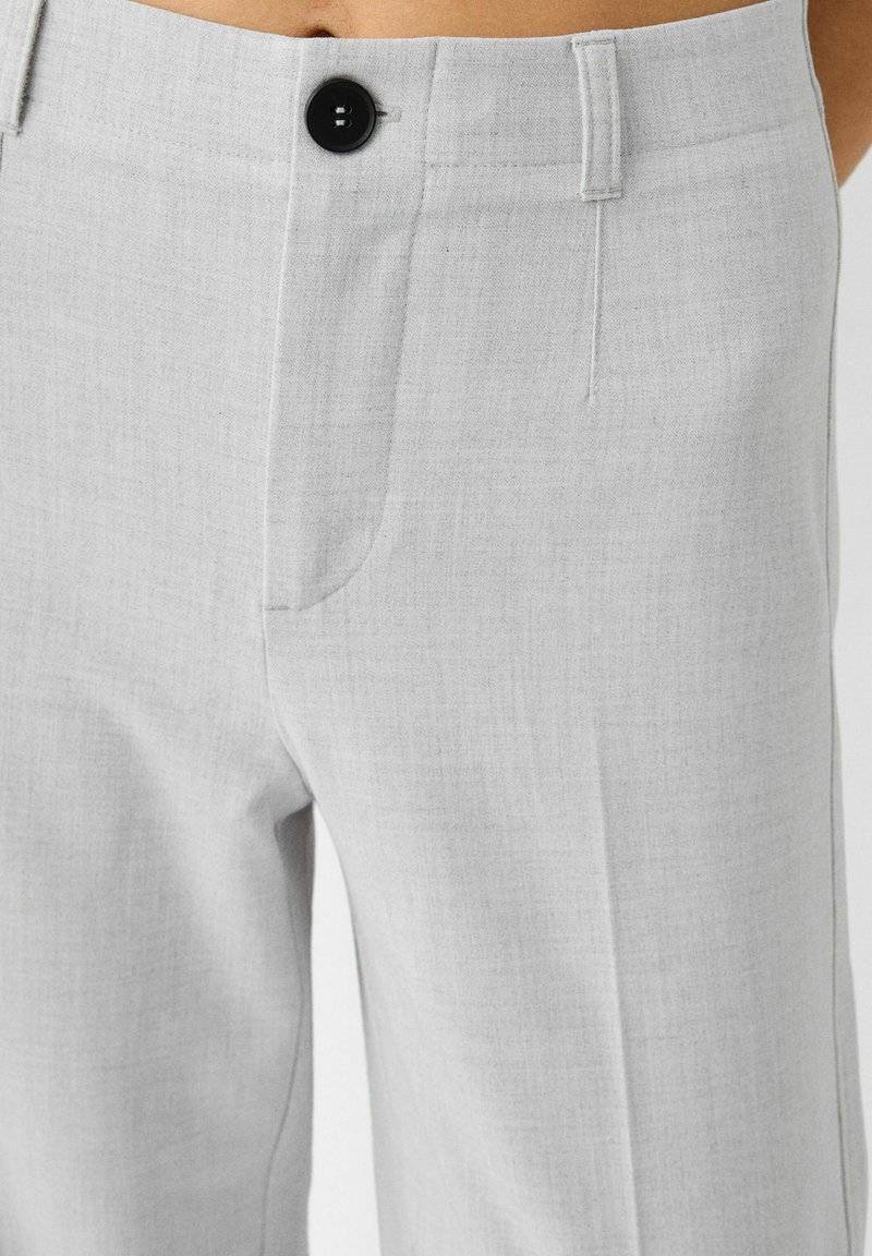 Bershka Bershka WIDE TAILORED - Trousers - mottled grey 50% Rabatt für begrenzte Zeit