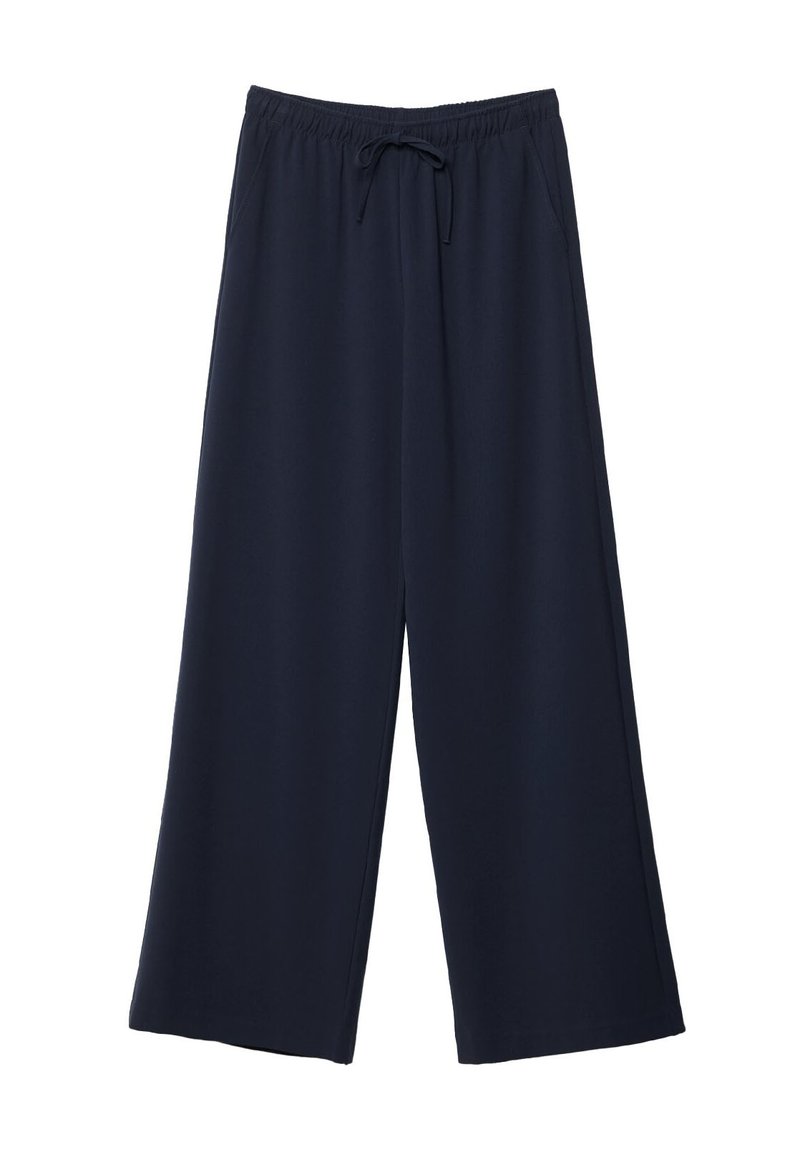 Stradivarius Stradivarius LONG FLOWING - Trousers - mottled dark blue Hotsell