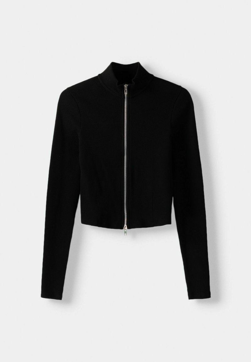 Bershka Bershka LONG SLEEVE - Cardigan - black Günstiger Verkauf