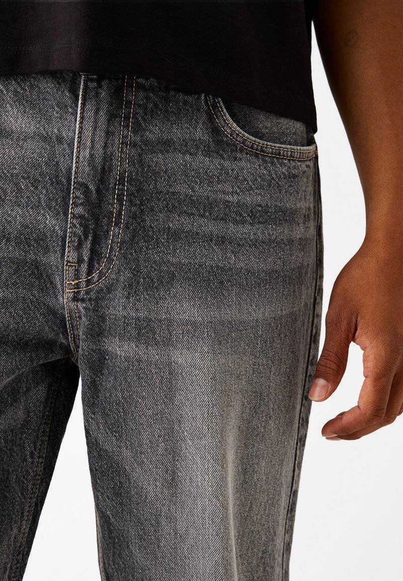 Bershka Bershka Straight leg jeans - mottled dark grey Super Rabatt