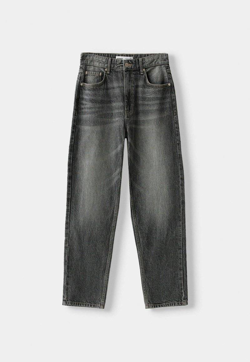 Bershka Bershka Straight leg jeans - mottled dark grey Super Rabatt