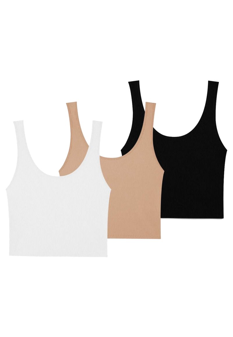 Stradivarius Stradivarius 3 PACK - Top - black Online