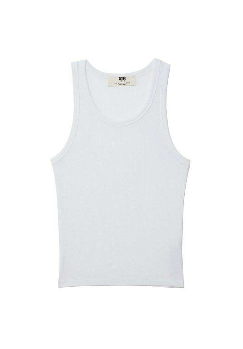 Stradivarius Stradivarius RACERBACK - Top - white denim Blitzverkäufe