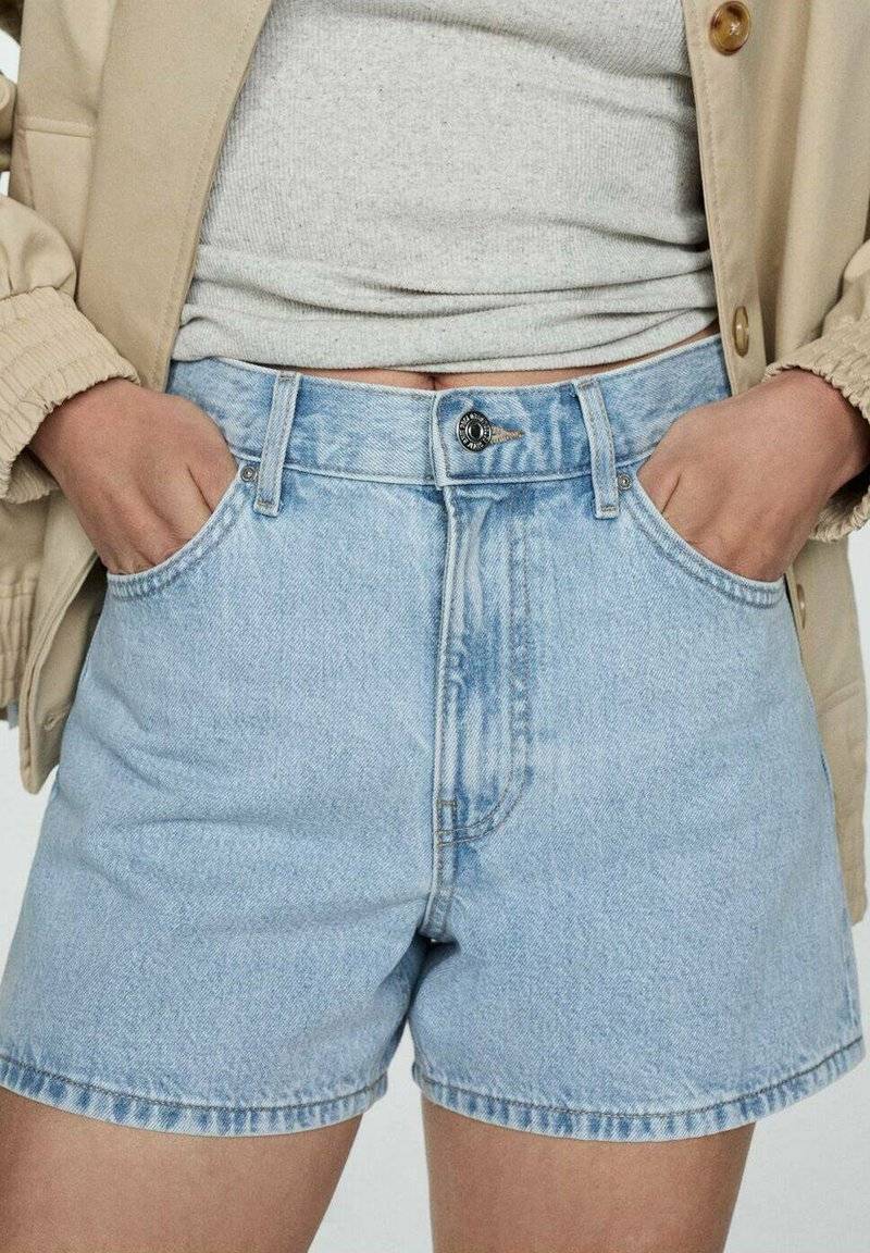 Mango Mango Denim shorts - light blue Verkauf