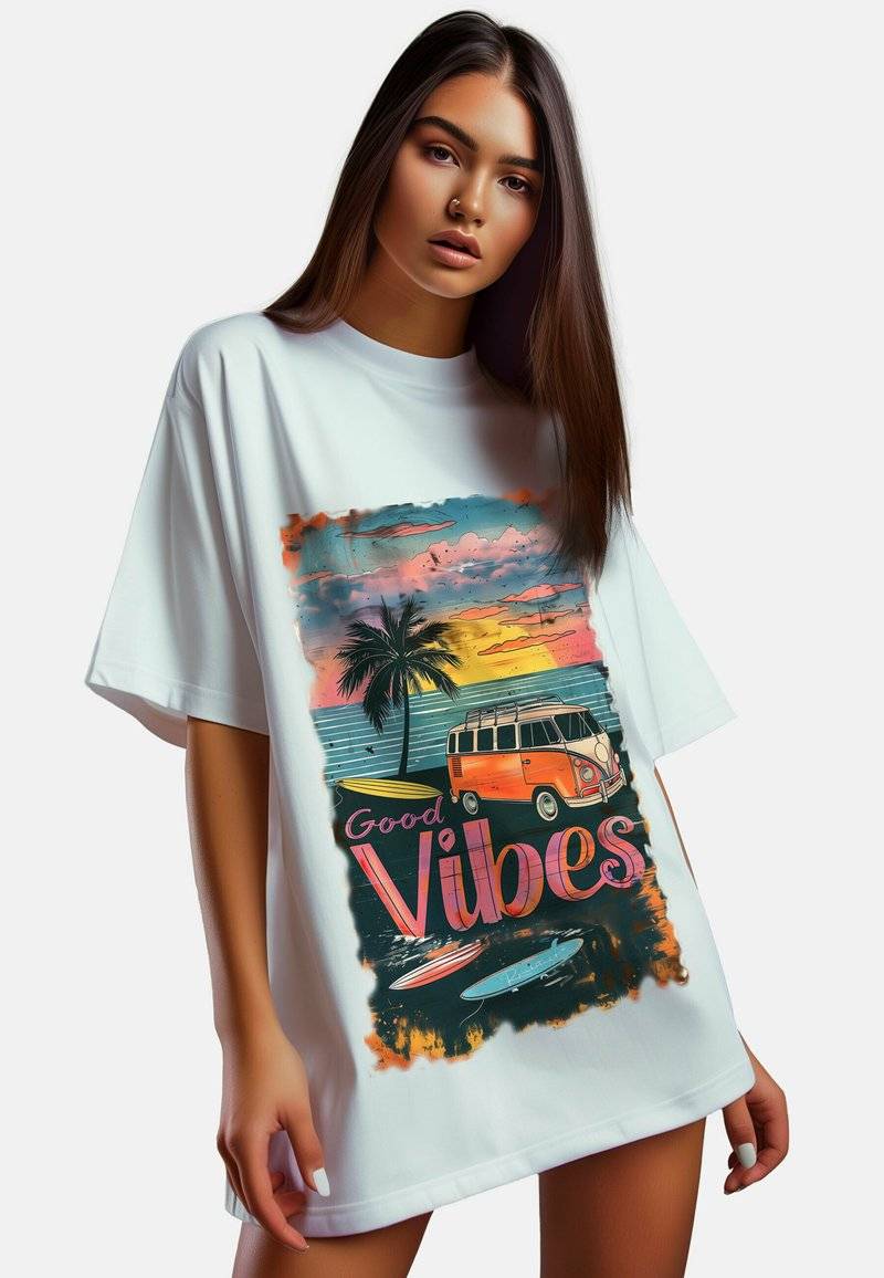 Reichstadt Reichstadt 24RSW057 SURFSIDE-VIBES - Print T-shirt - surfside vibes