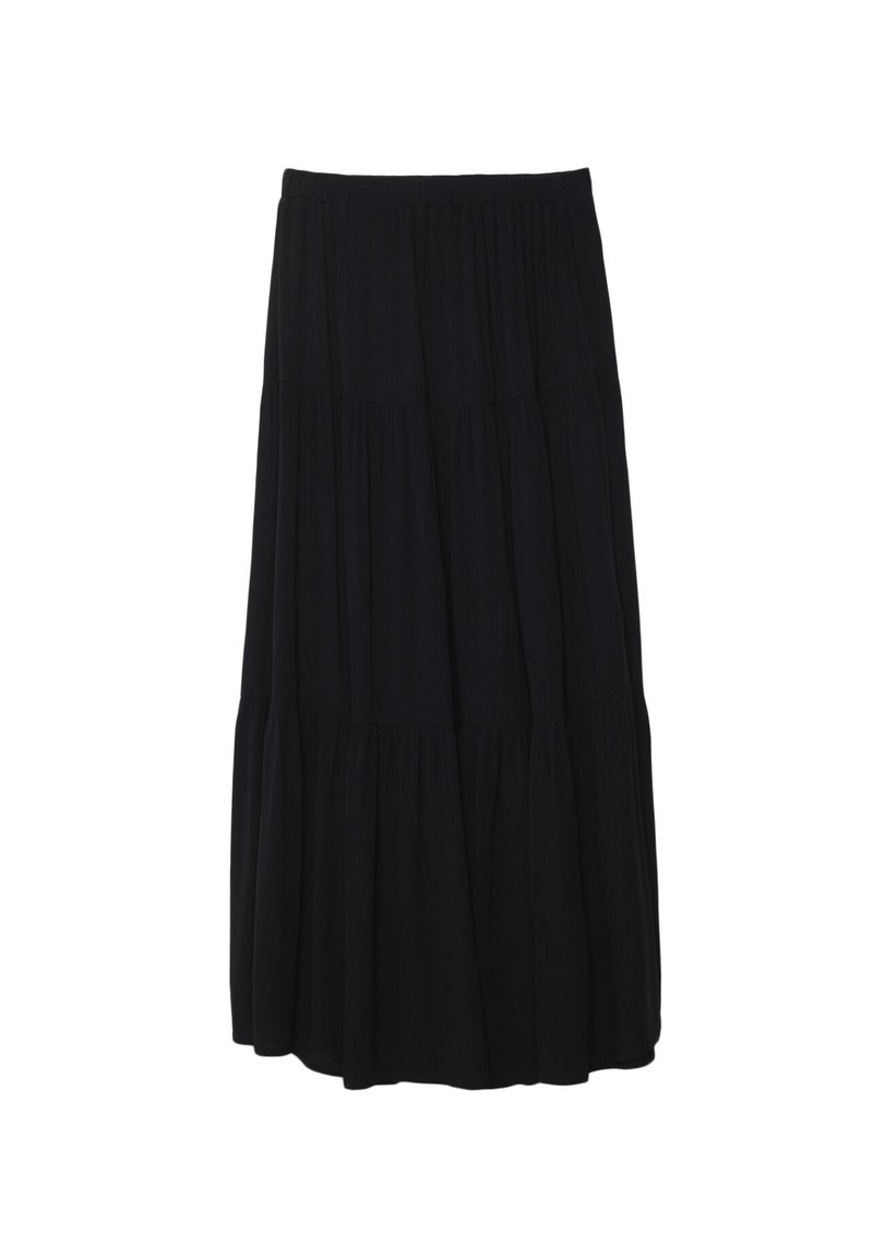 Stradivarius Stradivarius PEASANT - Maxi skirt - black Versandkostenfrei