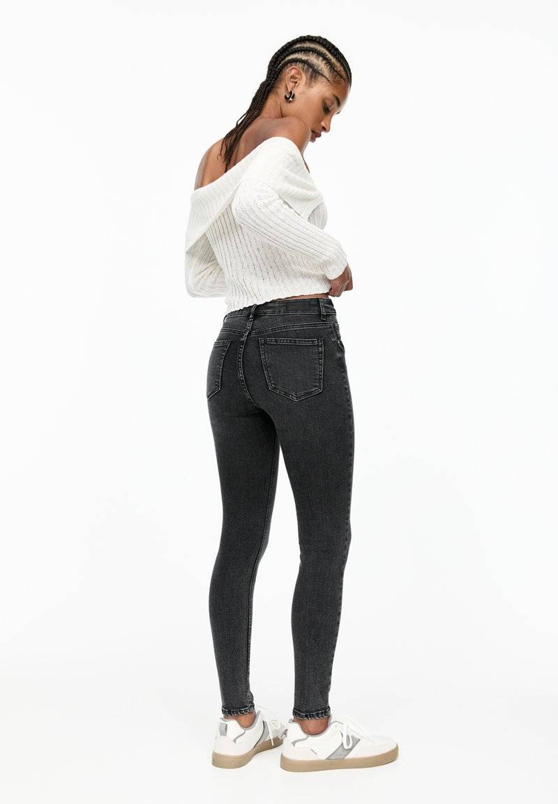 PULL&BEAR PULL&BEAR MID-RISE - Jeans Skinny Fit - grey Flash Sale