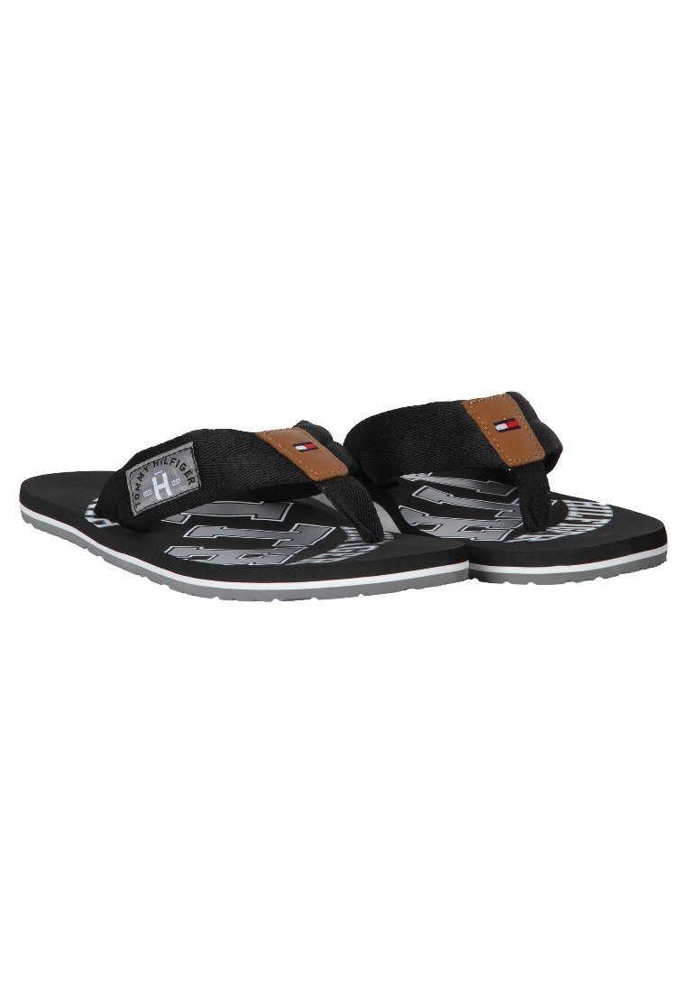 Tommy Hilfiger Tommy Hilfiger HERREN - T-bar sandals - black Bis zu 60% Rabatt