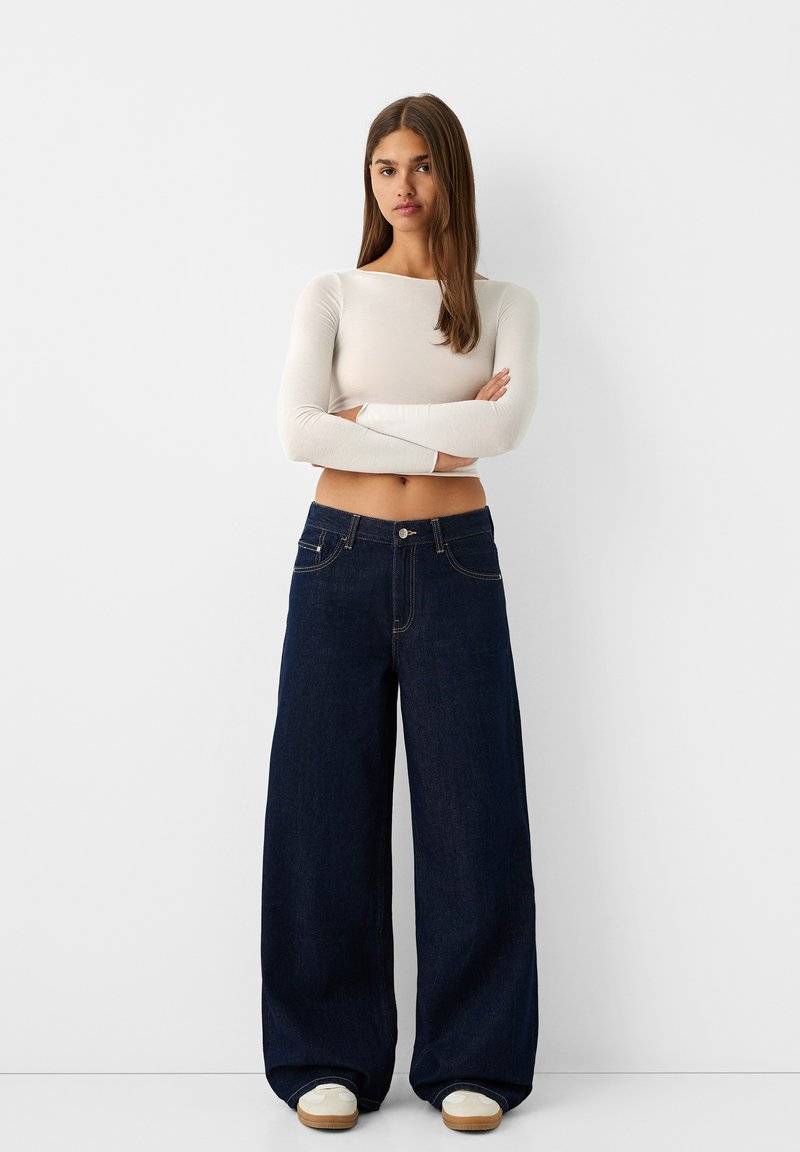 Bershka Bershka WIDE-LEG - Relaxed fit jeans - royal blue Neueste Stile