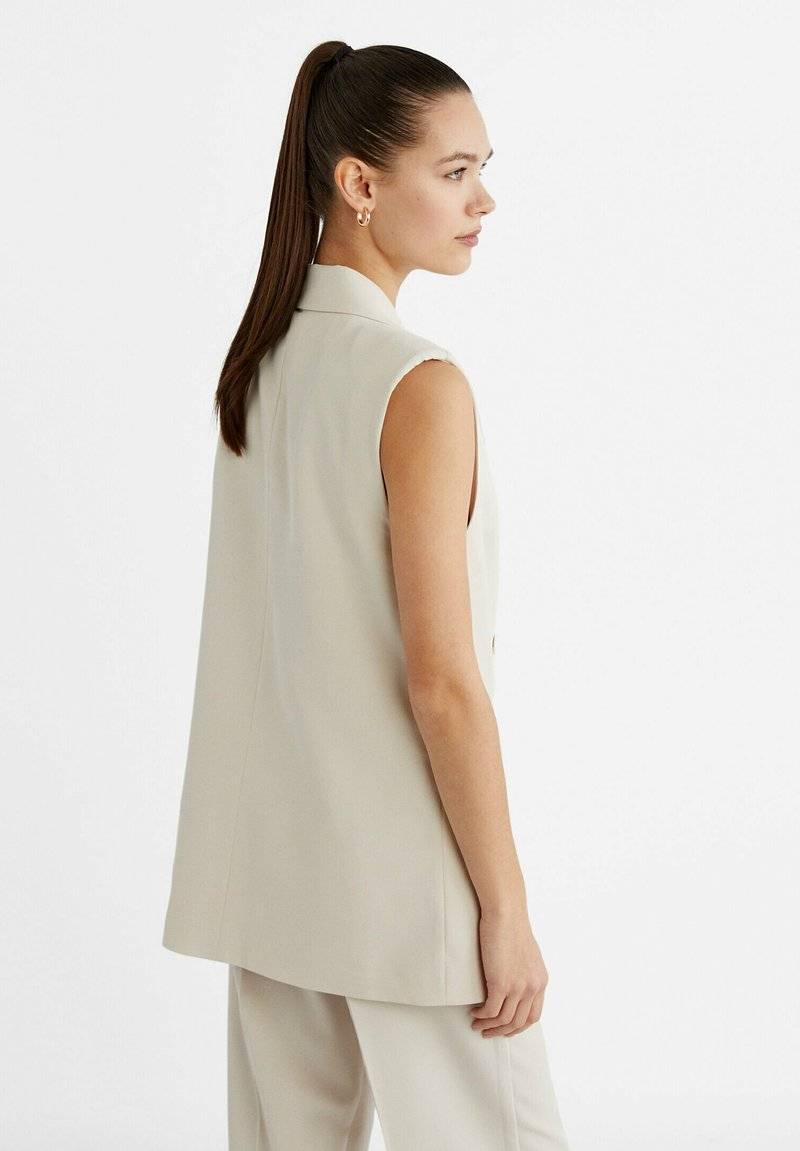 Stradivarius Stradivarius Waistcoat - white Bis zu 65% Rabatt