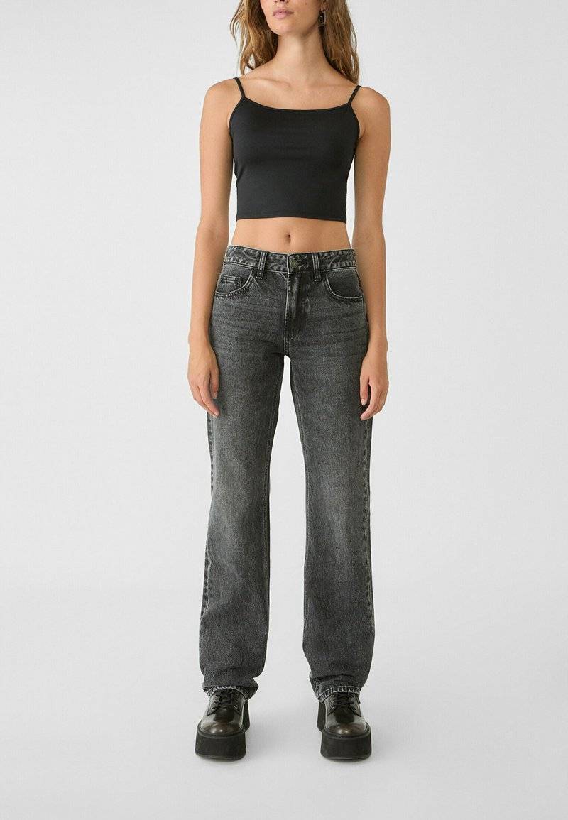 Stradivarius Stradivarius Straight leg jeans - dark grey