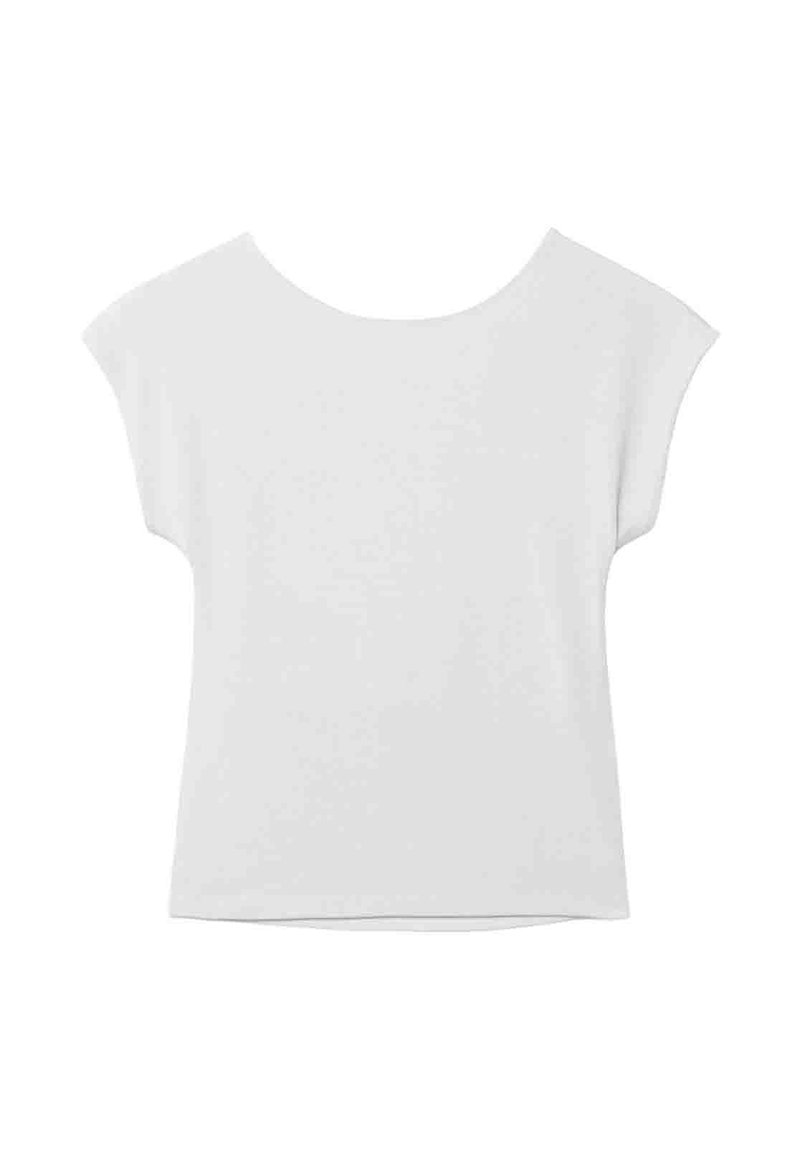 Stradivarius Stradivarius OPEN-BACK - Basic T-shirt - white Riesige Rabatte